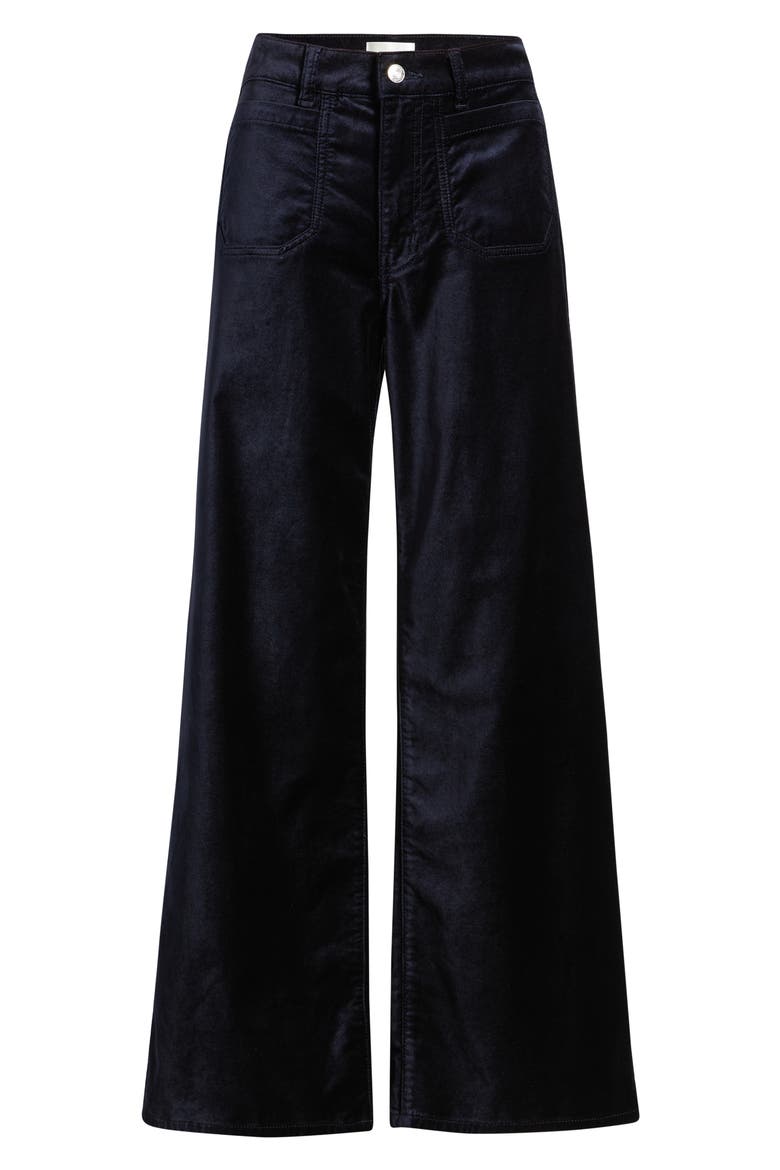 Le Slim Palazzo Velveteen Pants, Alternate, color, NAVY VELVET