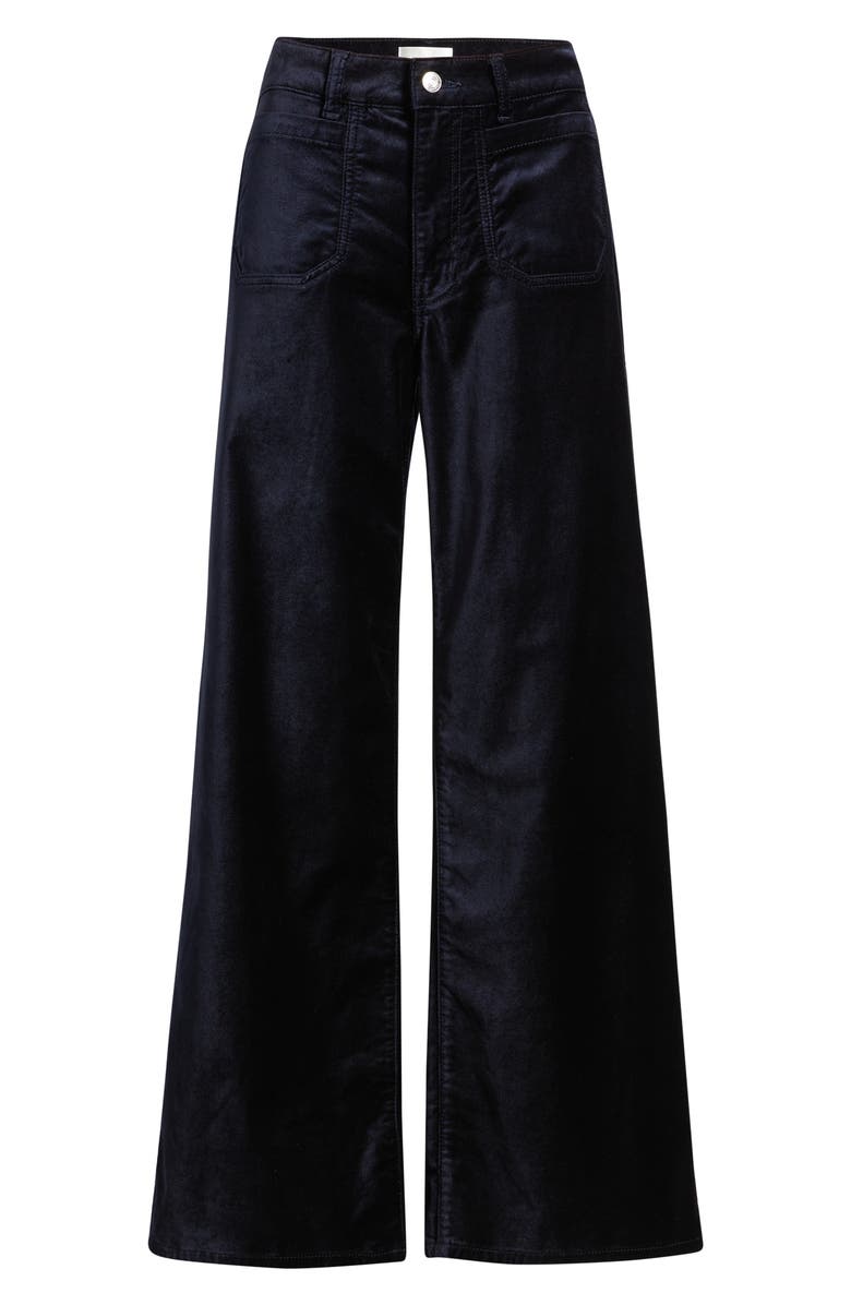 FRAME Le Slim Palazzo Velveteen Pants, Alternate, color, Navy Velvet