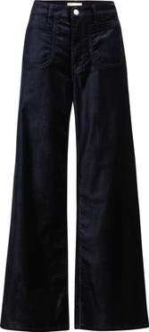 FRAME Le Slim Palazzo Velveteen Pants