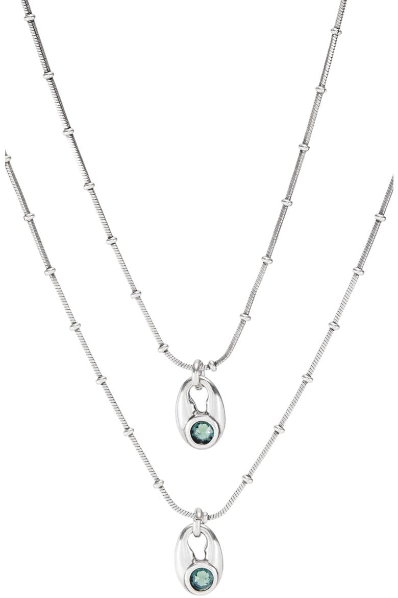 Double Strand Crystal Necklace, Alternate, color, Silver