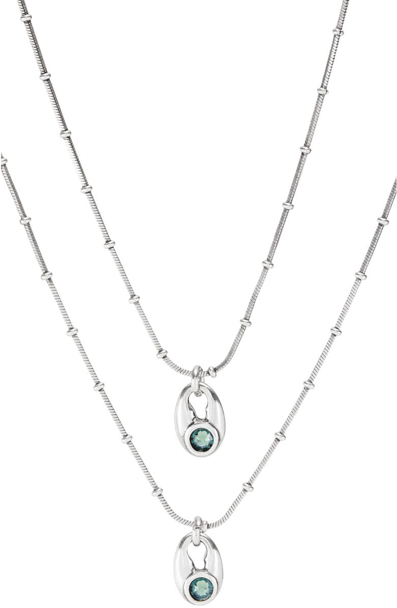 UNODE50 Double Strand Crystal Necklace, Alternate, color, Silver