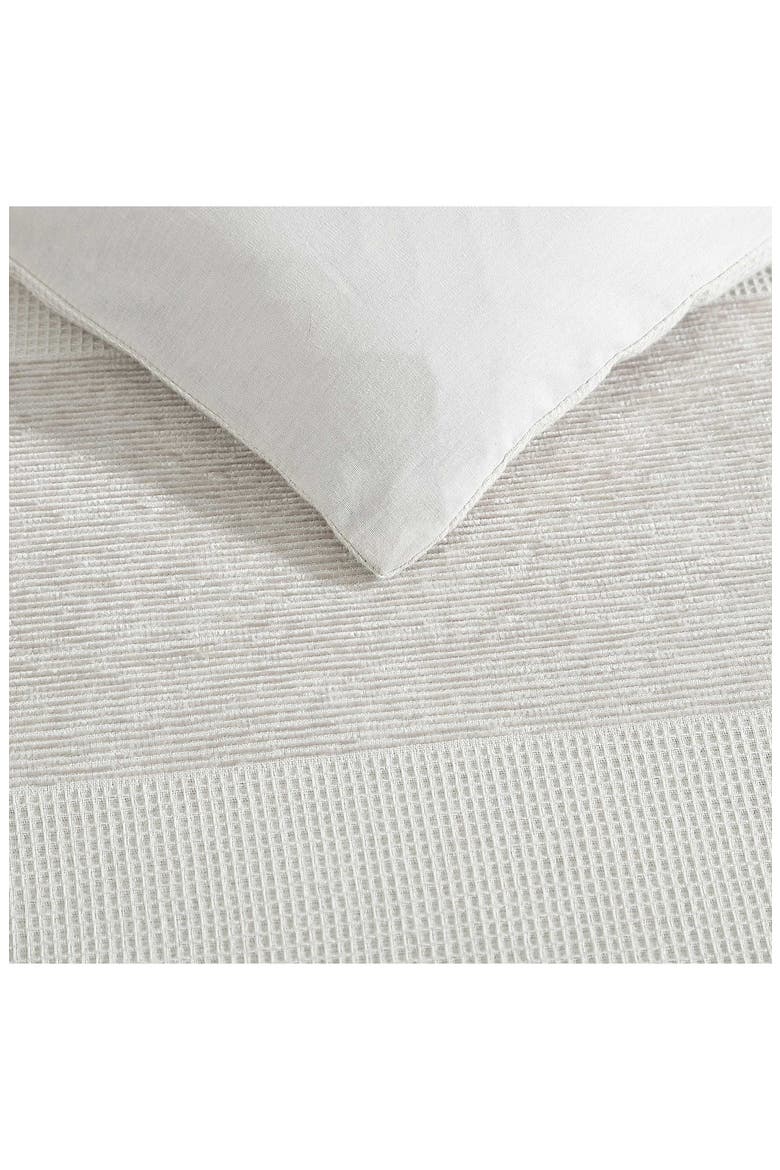 Chenille Waffle Stripe Duvet Set, Alternate, color, MOONLIGHT