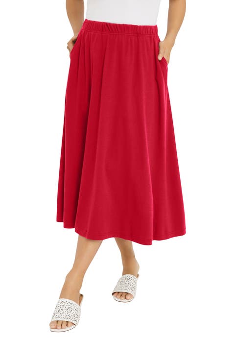 Soft Ease Midi Skirt (Plus)