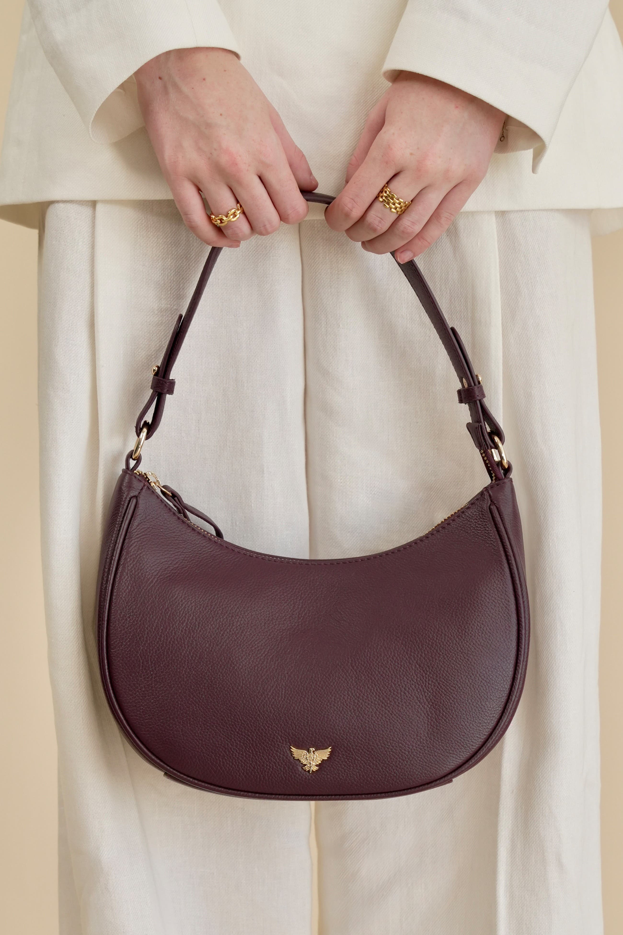 The Lucy Leather Bag, Alternate, color, Burgundy
