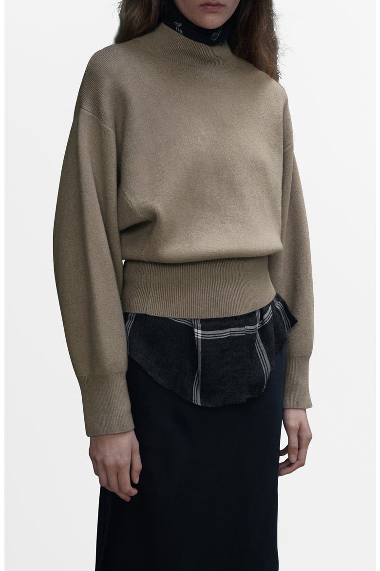 Oversize Mock Neck Sweater, Main, color, LIGHT/ PASTEL GREY