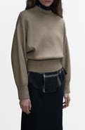 MANGO Oversize Mock Neck Sweater