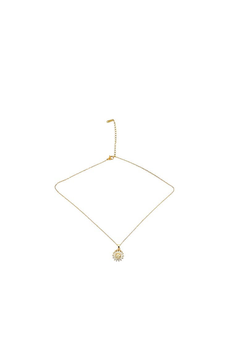Sunflower Spinner Pendant Necklace, Main, color, Gold