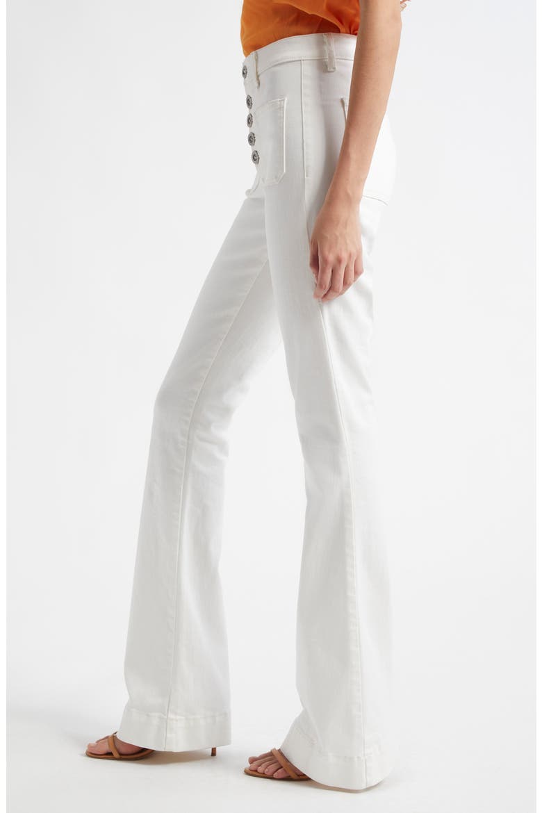 Cindy Exposed-Button Fly Wide Leg Jeans, Alternate, color, WHITE