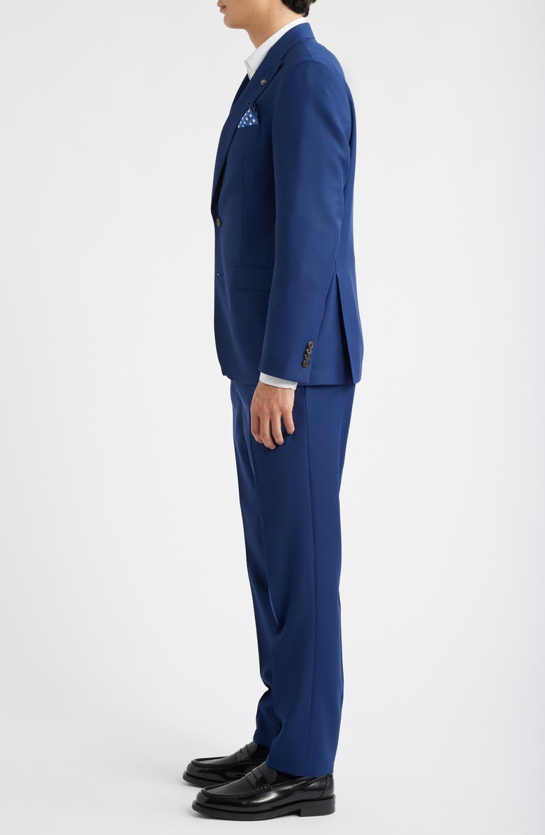 Jack Victor Engel Medium Blue Peak Lapel Wool Suit, Alternate, color, Blue