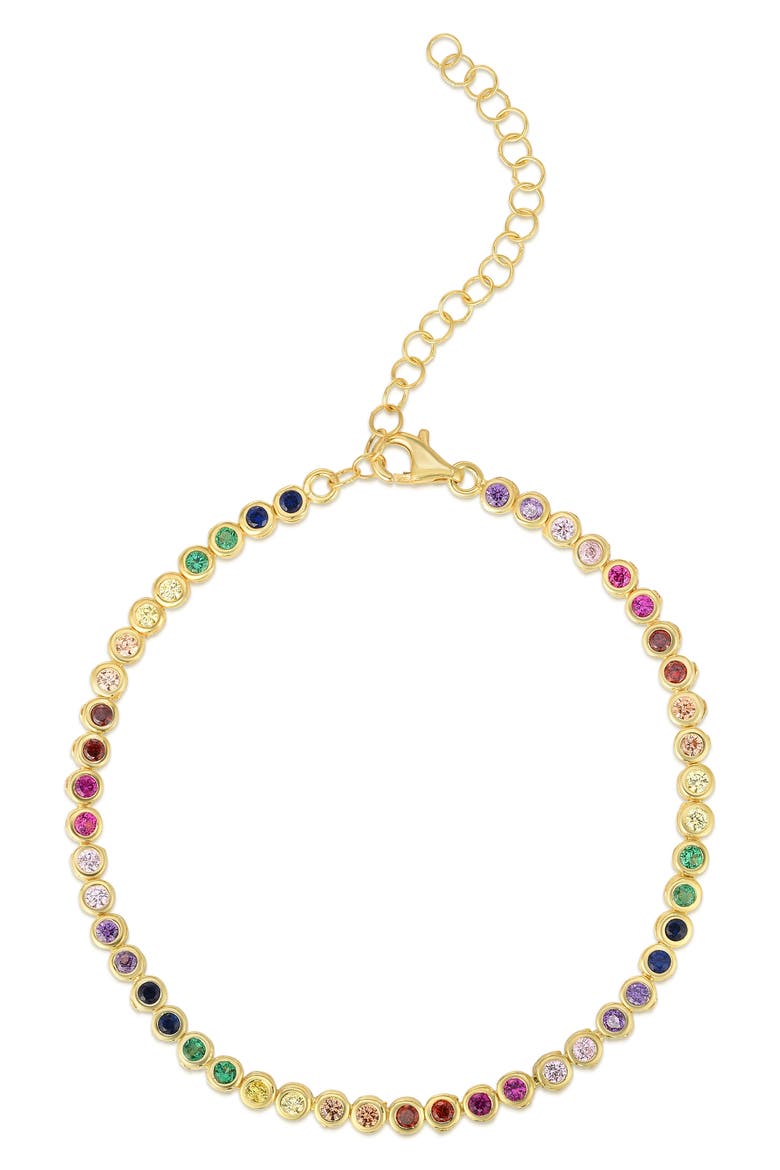 Colorful CZ Station Bracelet, Main, color, GOLD
