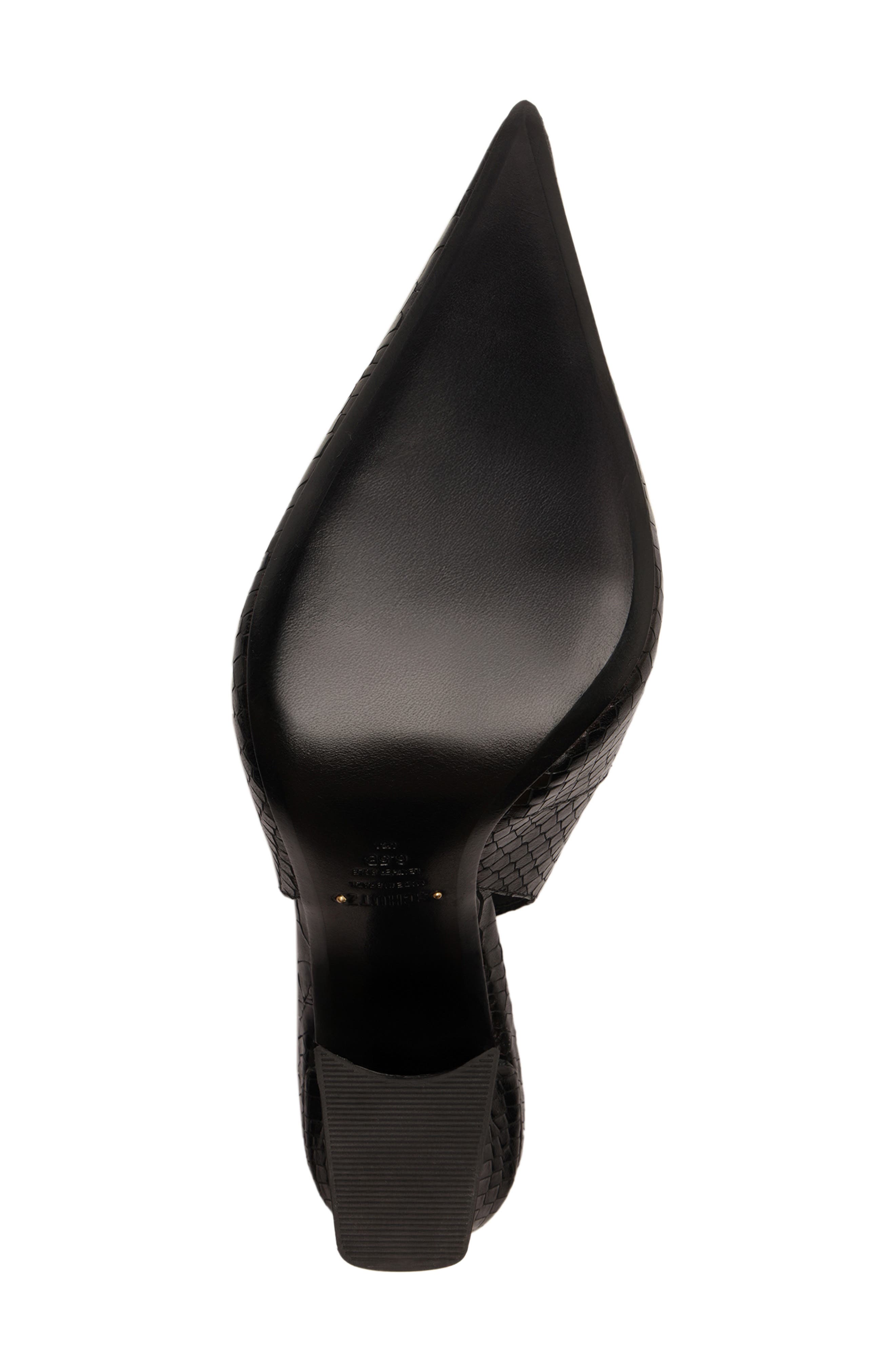 Schutz Michelle Snakeskin Embossed Slingback Pump, Alternate, color, Black