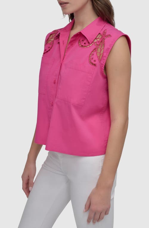 Dkny Cutwork Poplin Button-up Shirt