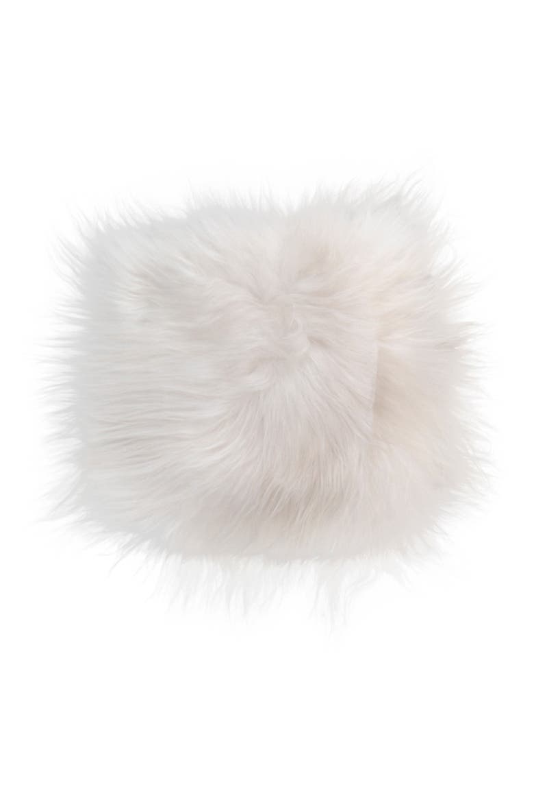 Icelandic Genuine Sheepskin Chair Pad - 15"x15" - White, Main, color, WHITE