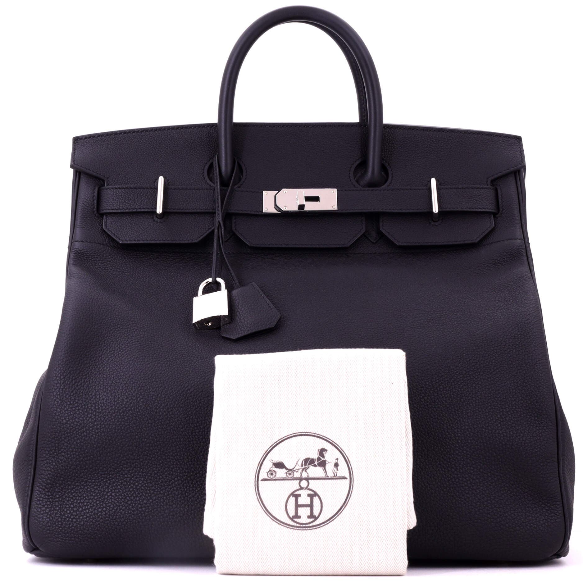 Pre-Owned Hermes HAC Birkin Bag Black Togo with Palladium Hardware 40, Alternate, color, Noir