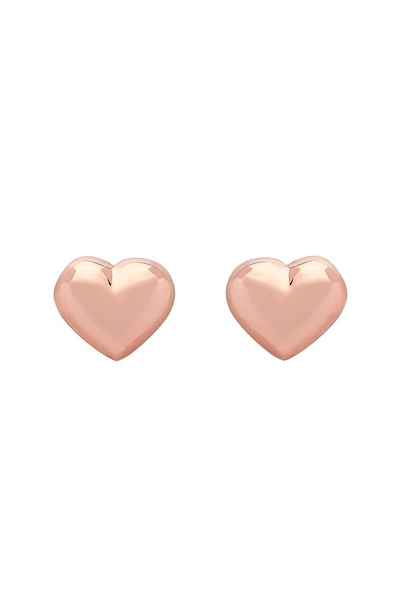 Frankie & Zoe Tiny Heart Button Stud Earrings, Main, color, Yellow Gold