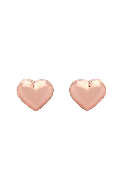 Tiny Heart Button Stud Earrings