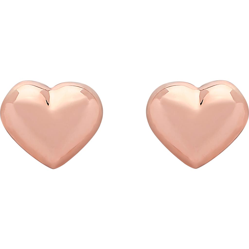 Frankie & Zoe Tiny Heart Button Stud Earrings In Gold