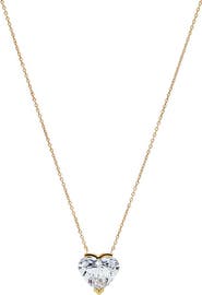 BY ADINA EDEN Lab Grown Diamond Heart Semi Bezel Pendant Necklace 14K