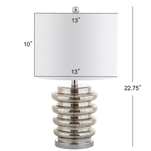 Jonathan Y Allen 22.75" Led Glass Table Lamp, Mercury Silver In Mercury Silver