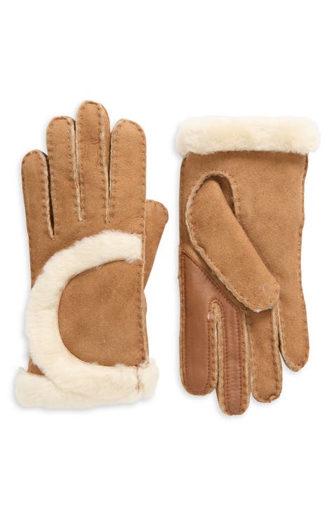 Genuine Shearling Suede Gloves