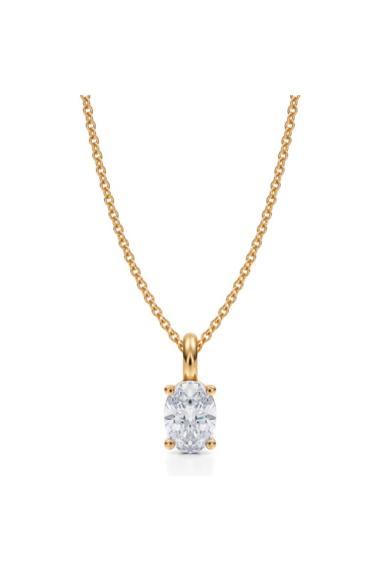 Oval Solitaire Lab Diamond Pendant Necklace 14K 0.75ct, Main, color, Yellow Gold