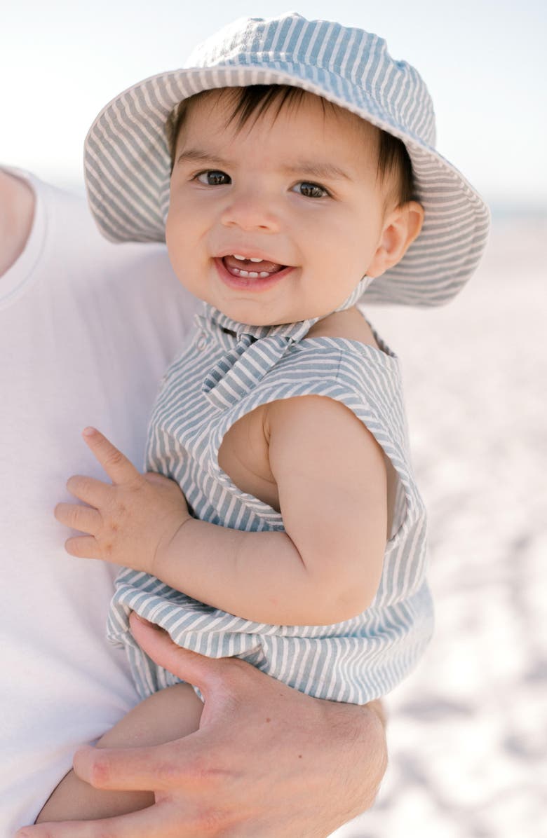 Pehr Seersucker Bucket Hat, Alternate, color, Marine Blue
