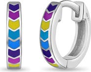 In Season Jewelry Rainbow Enamel Girls Huggie Hoops