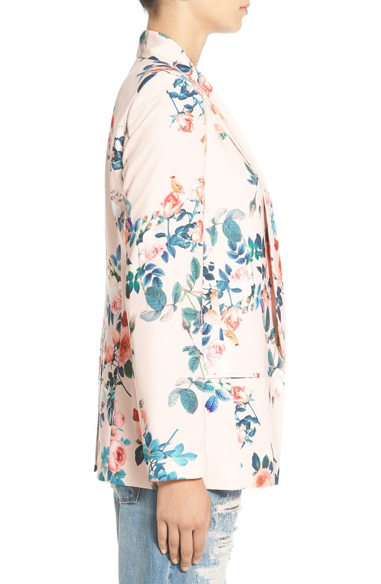 Mural Floral Print Blazer, Alternate, color,