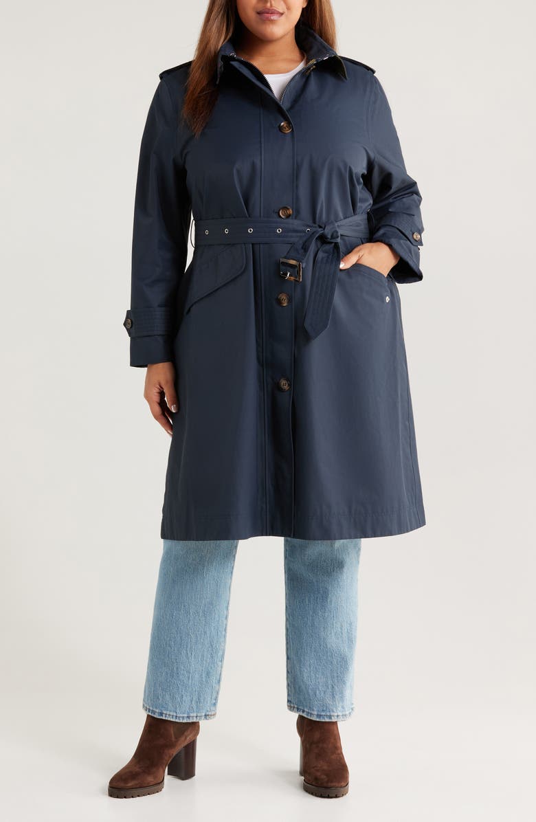 Barbour Camilla Waterproof Trench Coat, Main, color, Dark Navy/ Classic