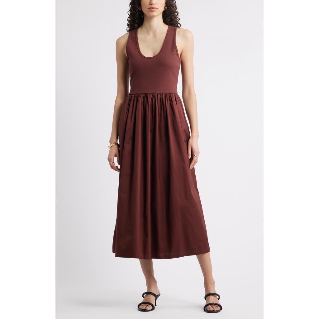 Nordstrom Mixed Media Stretch Cotton Tank Maxi Dress