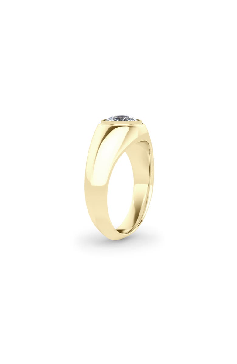 HauteCarat Men's Round Brilliant Lab Created Diamond Ring, Alternate, color, 2.00 Ctw 18K Yellow Gold