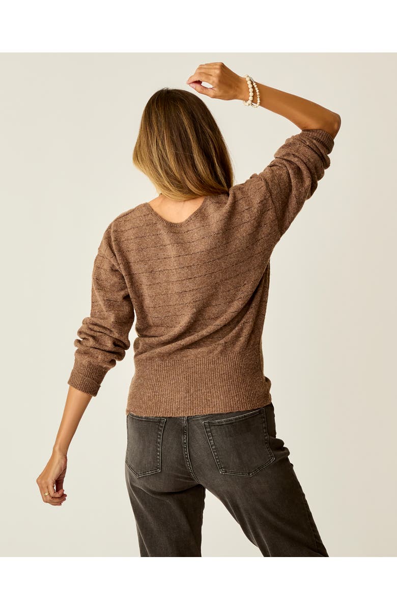 Carve Designs Ruth Reversible Fuzzy Sweater, Alternate, color, Sumac Lurex