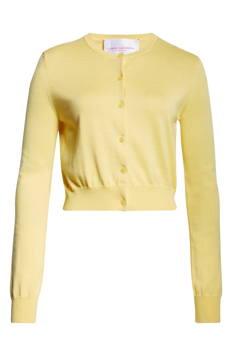 Carolina Herrera Silk & Cotton Cardigan, Alternate, color, 