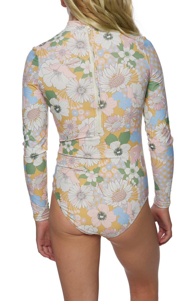 O'Neill Kids' Twiggy Long Sleeve One-Piece Rashguard Swimsuit, Alternate, color,