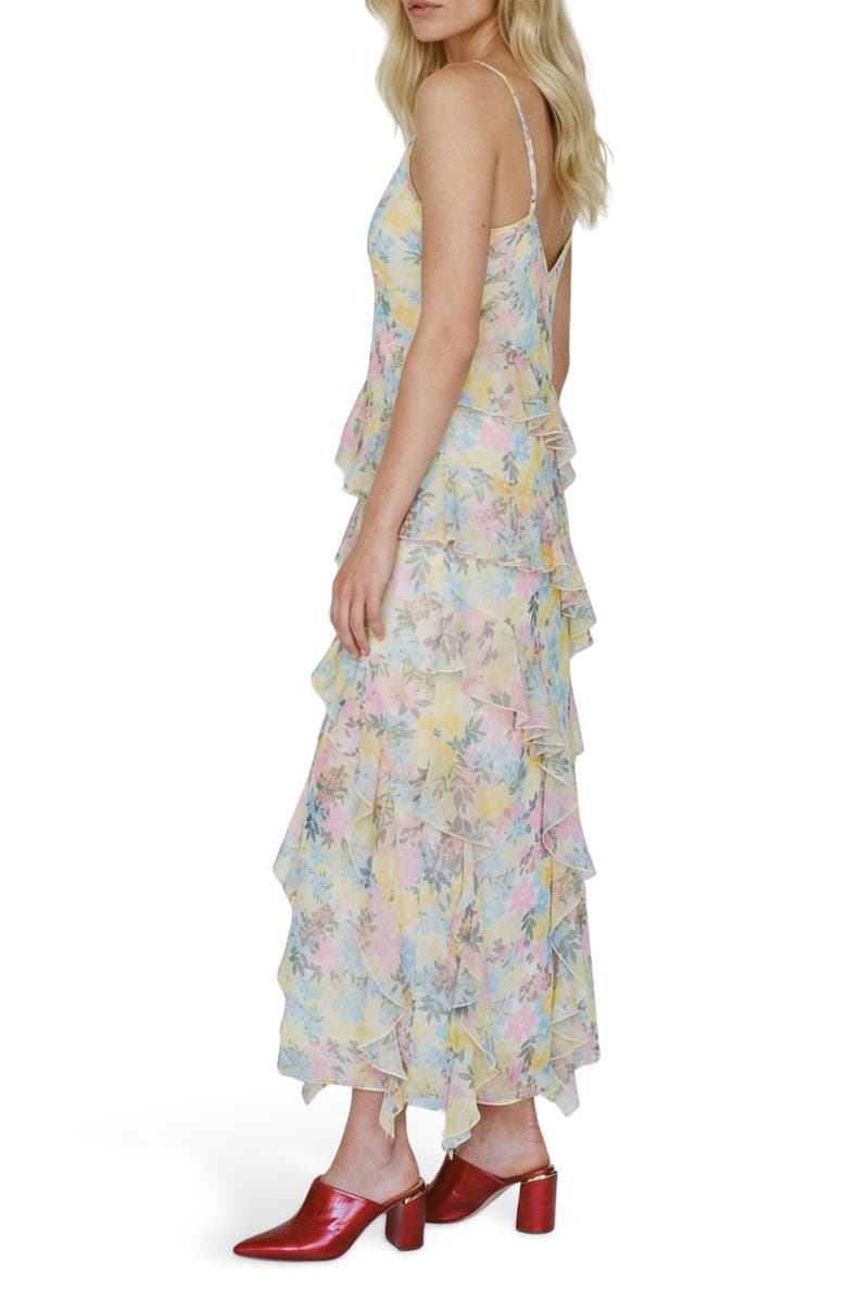VERO MODA Smilla Ruffle Midi Dress, Alternate, color, Snow White Aopkamille
