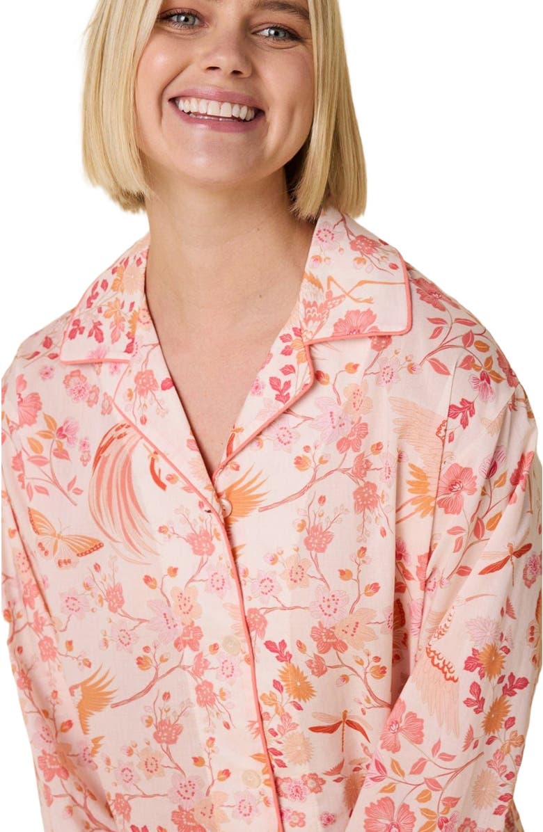 The Cat's Pajamas Voile Pajama Set Floral, Alternate, color, Sorbet Roses