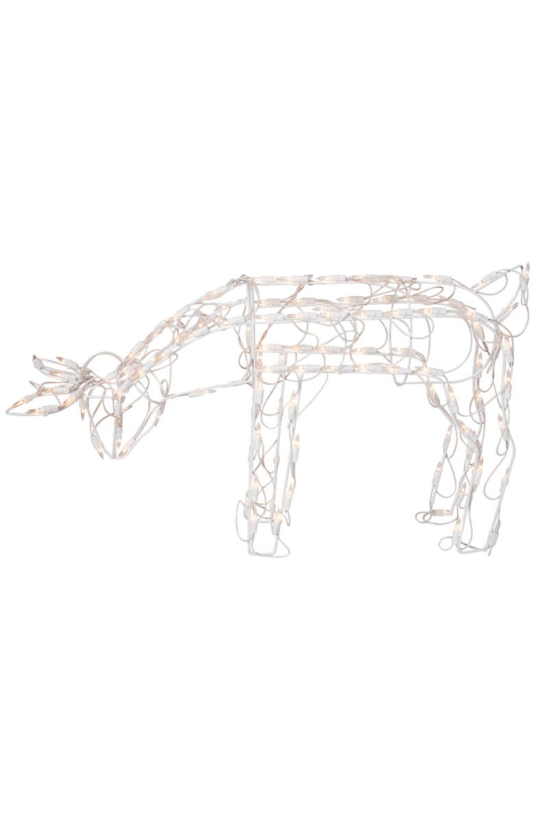 Northlight Lighted Feeding Reindeer Outdoor Christmas Decoration - 25" - Clear Lights, Alternate, color, 