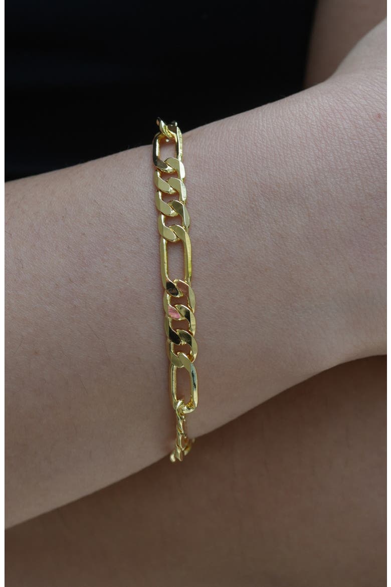 Men's Figaro Chain Bracelet, Alternate, color, GOLD