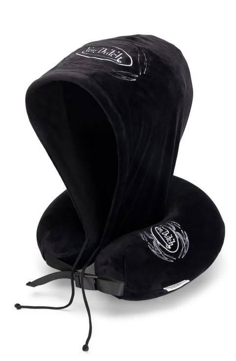 Pinstripe Hooded Memory Foam Travel Neck Pillow