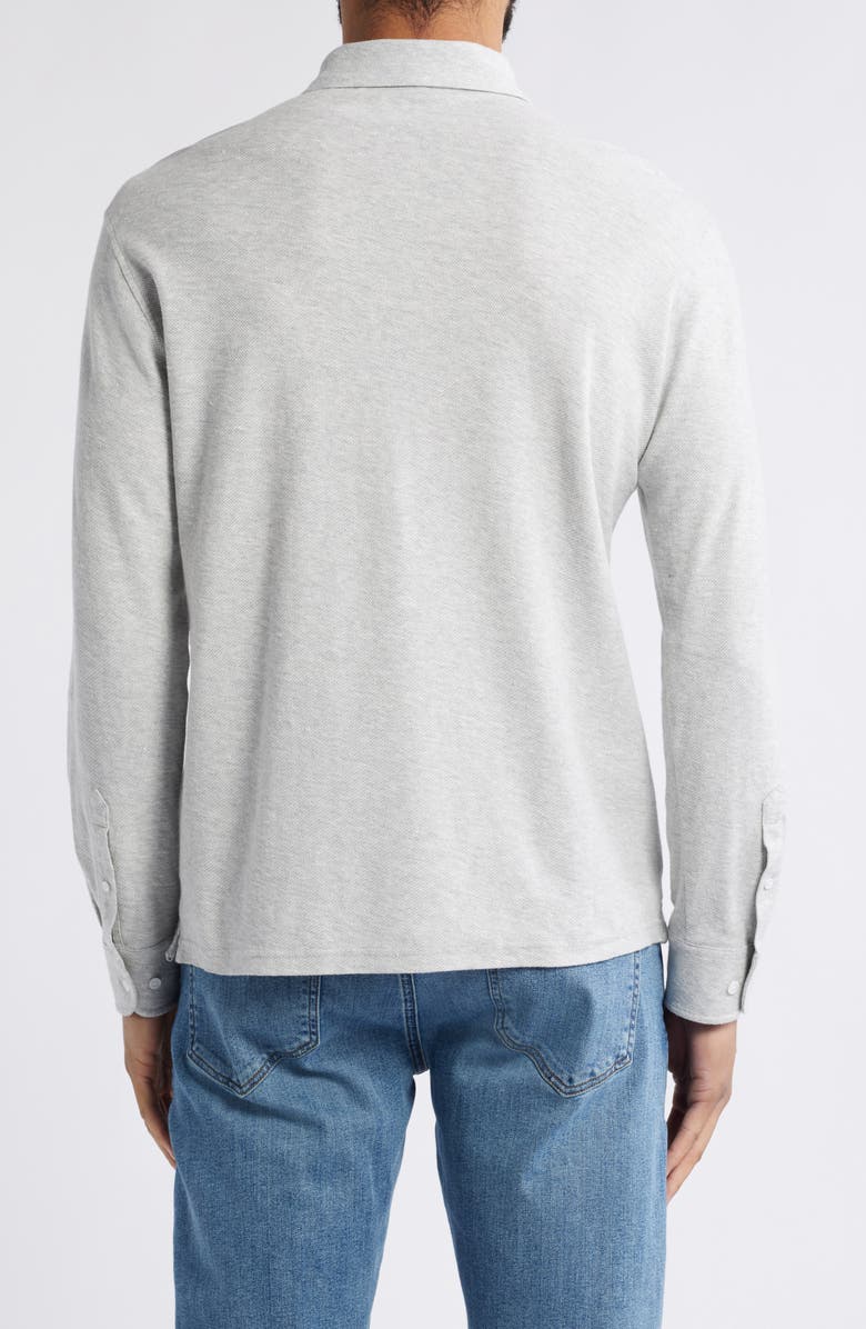 Peter Millar Croxley Long Sleeve Cotton & Linen Pocket Polo, Alternate, color, 