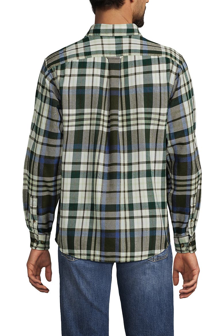 Flagship Flannel Shirt, Alternate, color, Ivory/Antique Moss Plaid