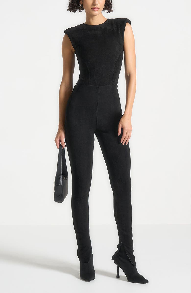 Manière De Voir Suede Leggings, Alternate, color, Black