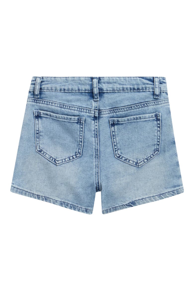Kids' Distressed Overflap Denim Skort, Alternate, color, LIGHT INDIGO