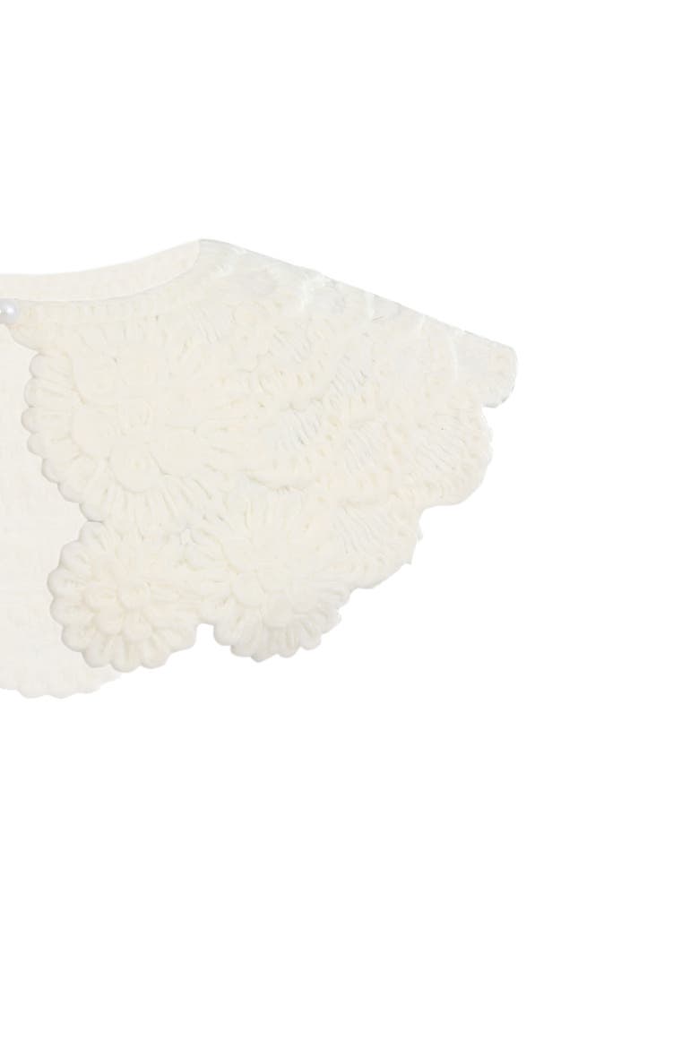Floral Lace Stole, Alternate, color, White