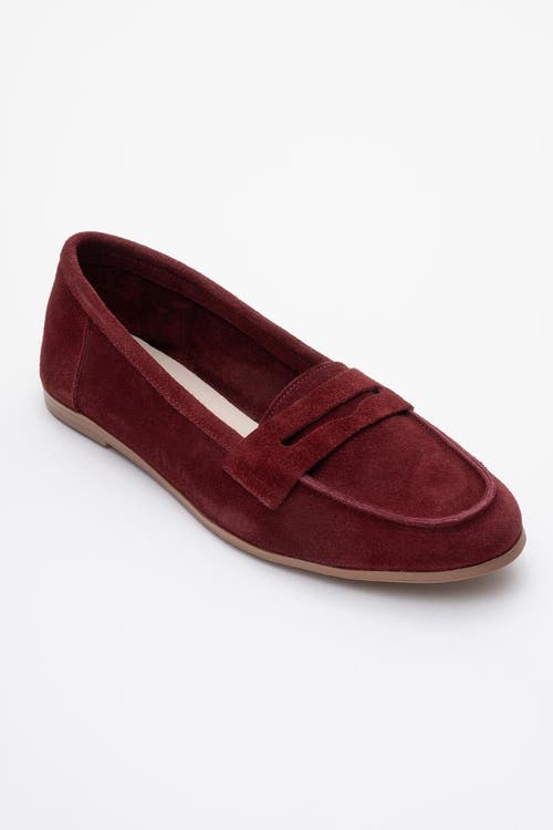 Forever & Always Shoes Dorothy Leather Loafer in Burgundy Suede Leather at Nordstrom, Size 6.5