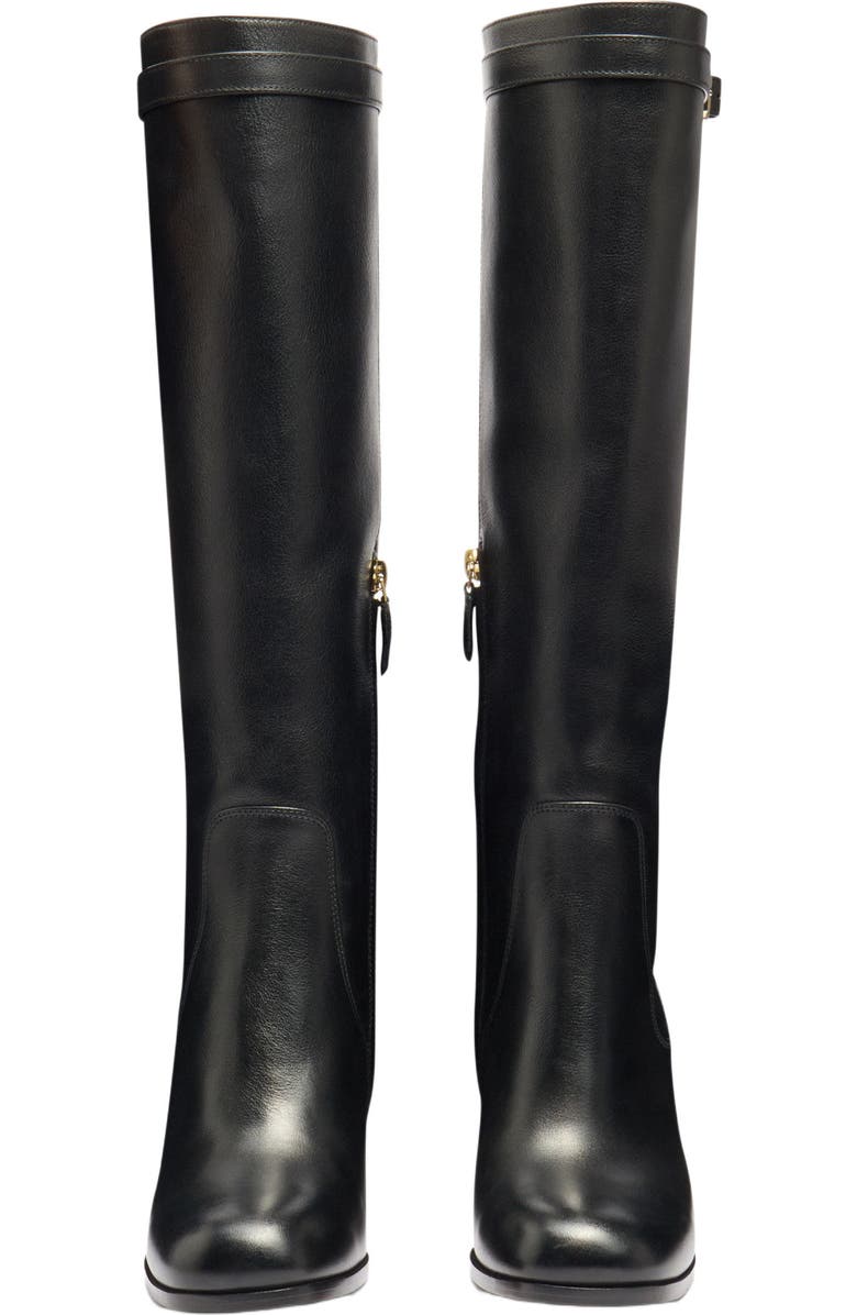 Santoni Women's leather high-heel boot, Alternate, color, Black