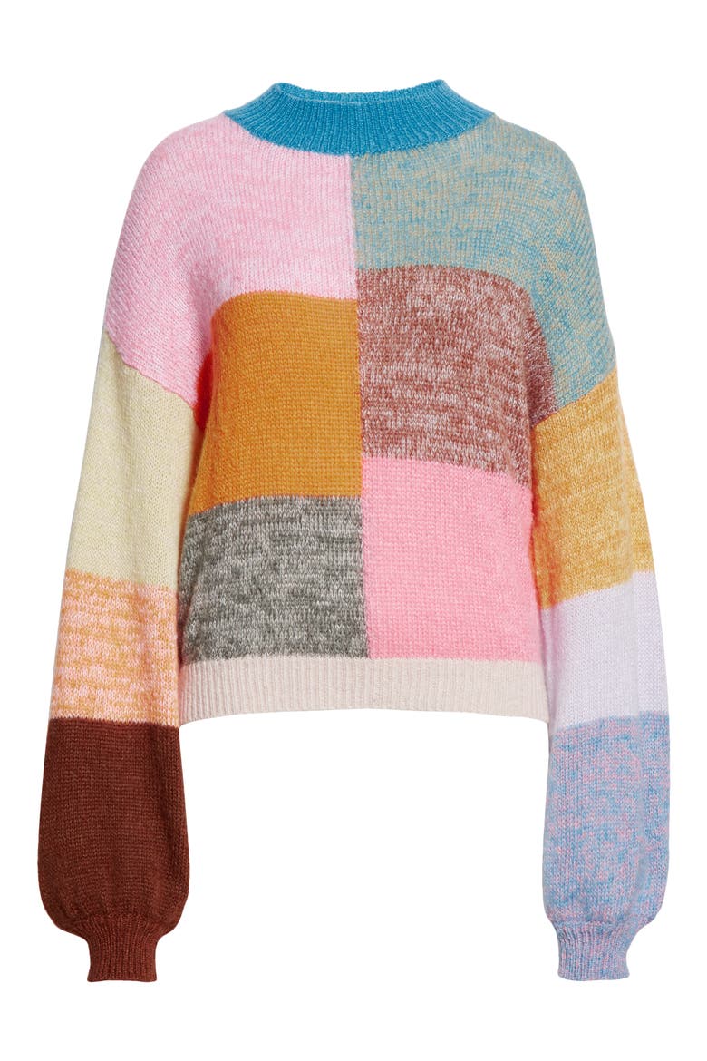 Adonis Bell Sleeve Sweater, Alternate, color, MULTICOLOR