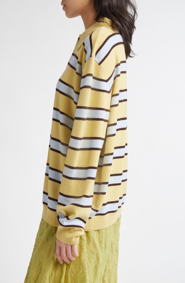 ZANKOV Ryan Stripe Merino Wool Polo Sweater, Alternate, color,