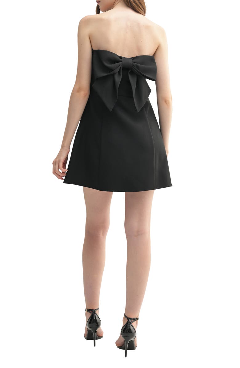 All in Favor Bow Back Strapless Fit & Flare Minidress, Alternate, color, 