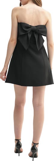 Bow Back Strapless Fit & Flare Minidress